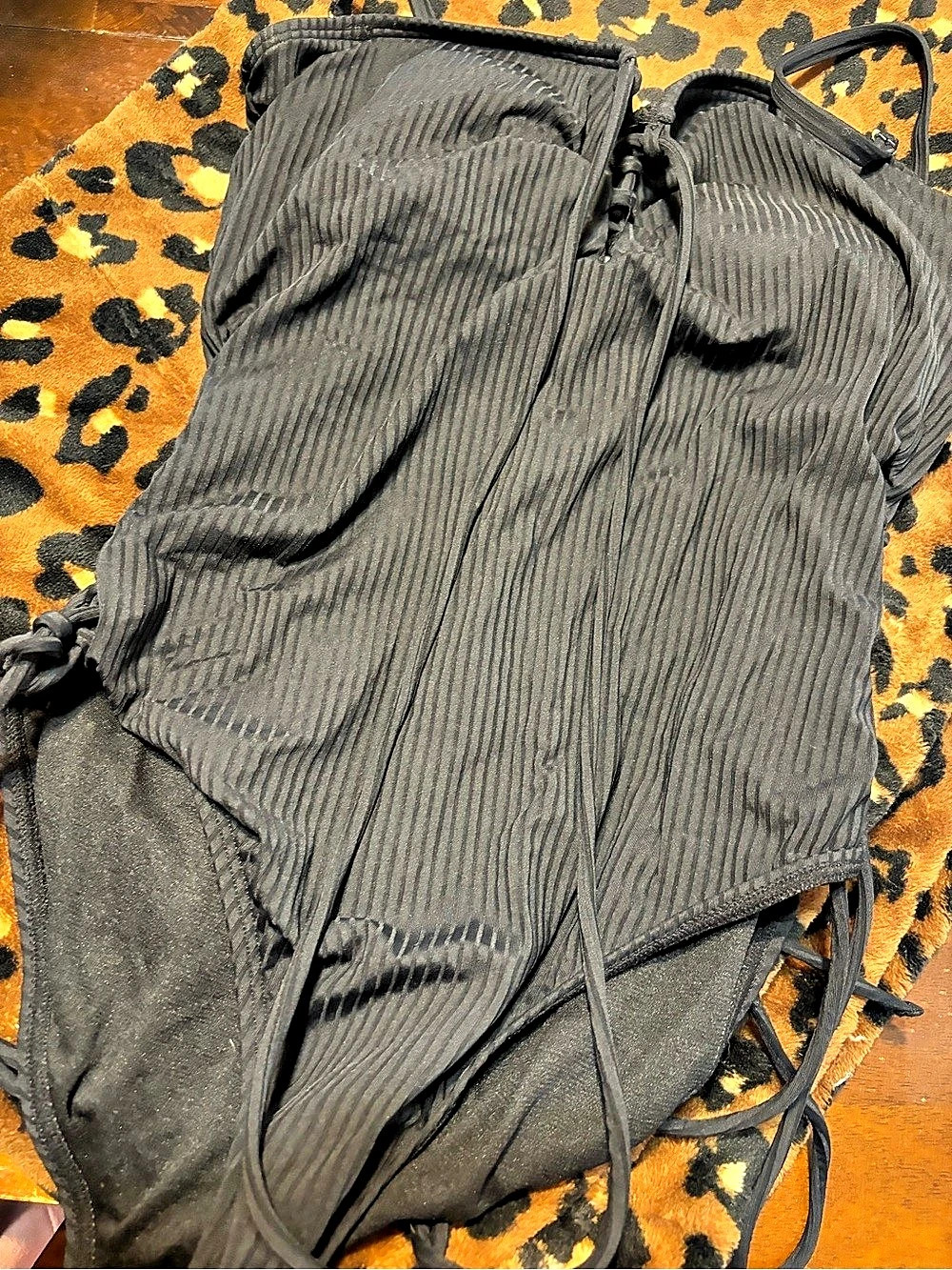 Celebrity Pink Black One-Piece Swimsuit Size L